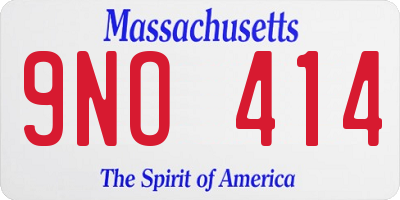 MA license plate 9NO414