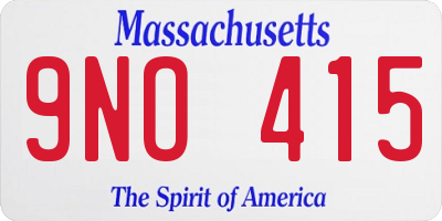 MA license plate 9NO415