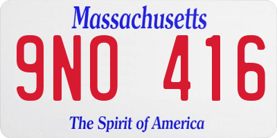 MA license plate 9NO416