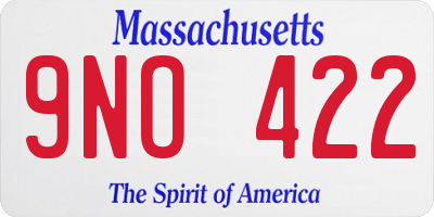 MA license plate 9NO422