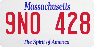 MA license plate 9NO428