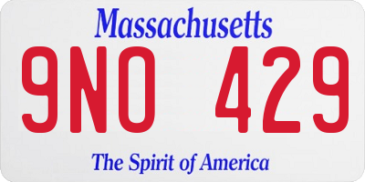 MA license plate 9NO429