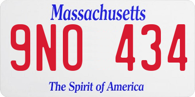 MA license plate 9NO434