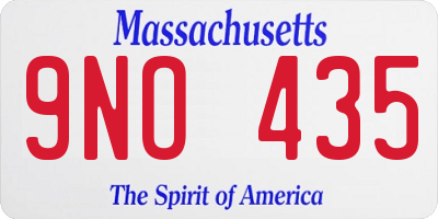MA license plate 9NO435