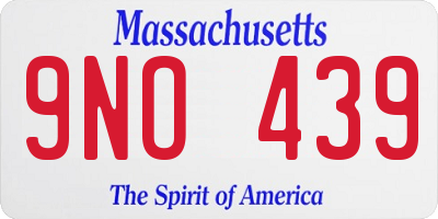 MA license plate 9NO439