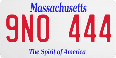 MA license plate 9NO444