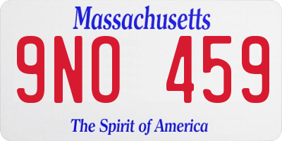 MA license plate 9NO459