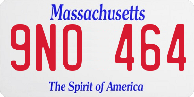 MA license plate 9NO464