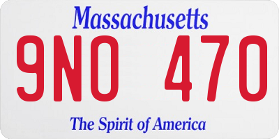 MA license plate 9NO470