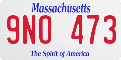 MA license plate 9NO473