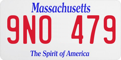 MA license plate 9NO479