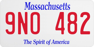 MA license plate 9NO482