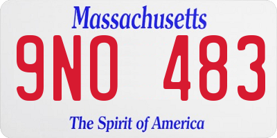 MA license plate 9NO483