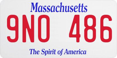 MA license plate 9NO486