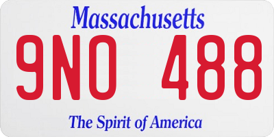 MA license plate 9NO488