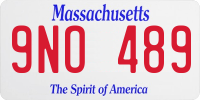 MA license plate 9NO489