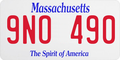 MA license plate 9NO490