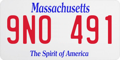 MA license plate 9NO491