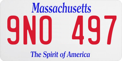 MA license plate 9NO497