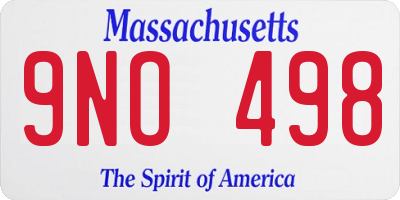 MA license plate 9NO498