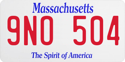 MA license plate 9NO504