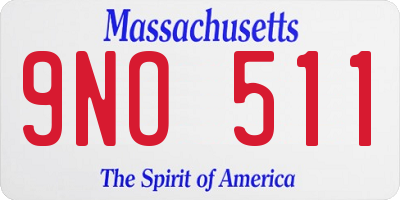 MA license plate 9NO511