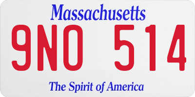 MA license plate 9NO514