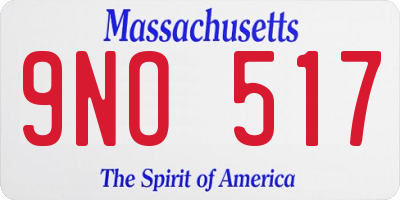 MA license plate 9NO517