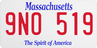 MA license plate 9NO519
