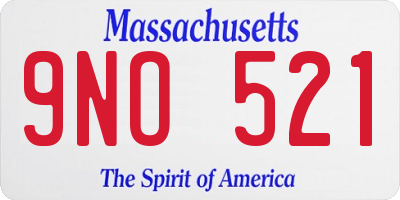 MA license plate 9NO521