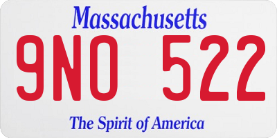 MA license plate 9NO522