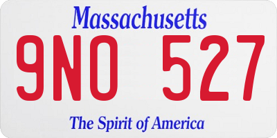 MA license plate 9NO527