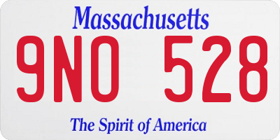 MA license plate 9NO528