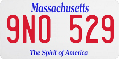 MA license plate 9NO529