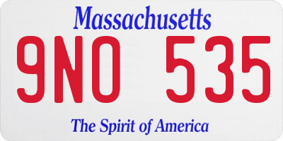 MA license plate 9NO535