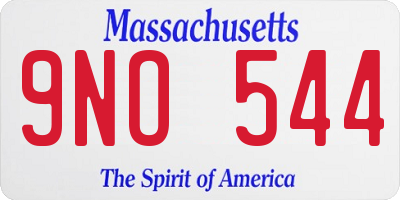 MA license plate 9NO544