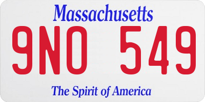 MA license plate 9NO549