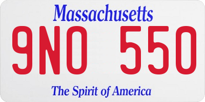MA license plate 9NO550