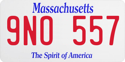 MA license plate 9NO557