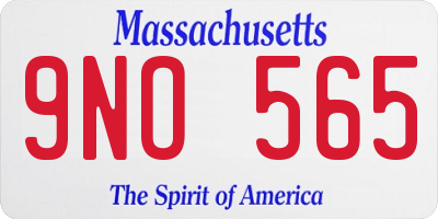 MA license plate 9NO565