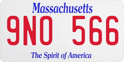MA license plate 9NO566