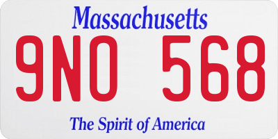 MA license plate 9NO568