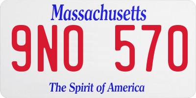MA license plate 9NO570