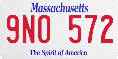 MA license plate 9NO572