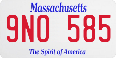 MA license plate 9NO585
