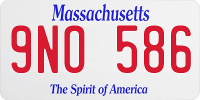 MA license plate 9NO586