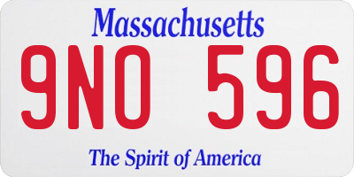 MA license plate 9NO596