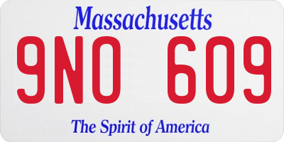 MA license plate 9NO609