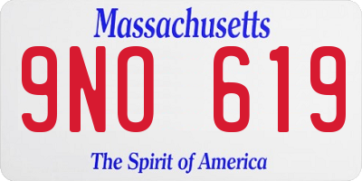 MA license plate 9NO619