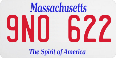 MA license plate 9NO622